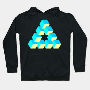 Optical illusion triangle #9 - blues & yellow Hoodie